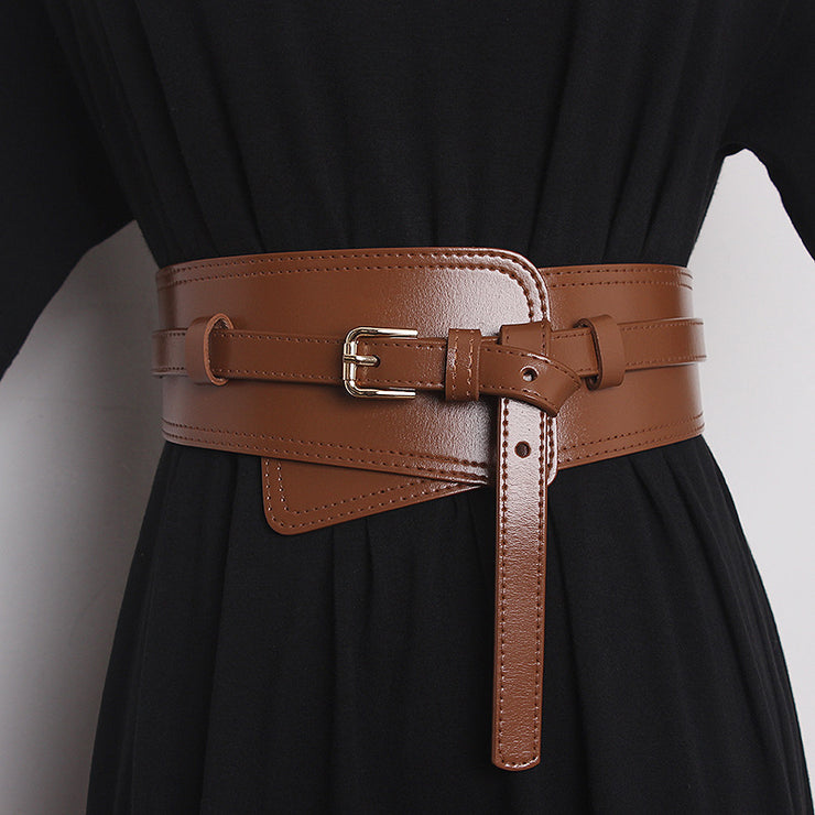 Women's Leather Girdle Wide Decorative Belt