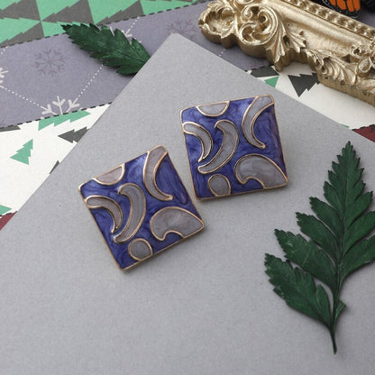 Enamel Stud Earrings