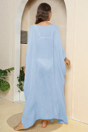 V-Neck Three-Quarter Sleeve Cover-Up