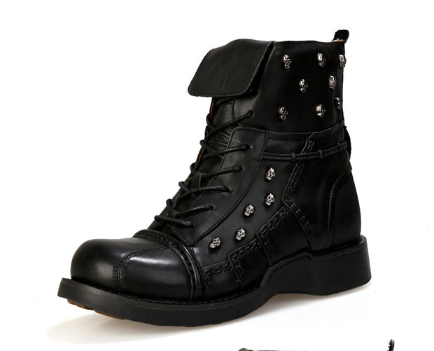 Men's Warm High-top Steampunk Leather Boots