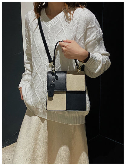 Simple Stitching Square Top Handle Bags