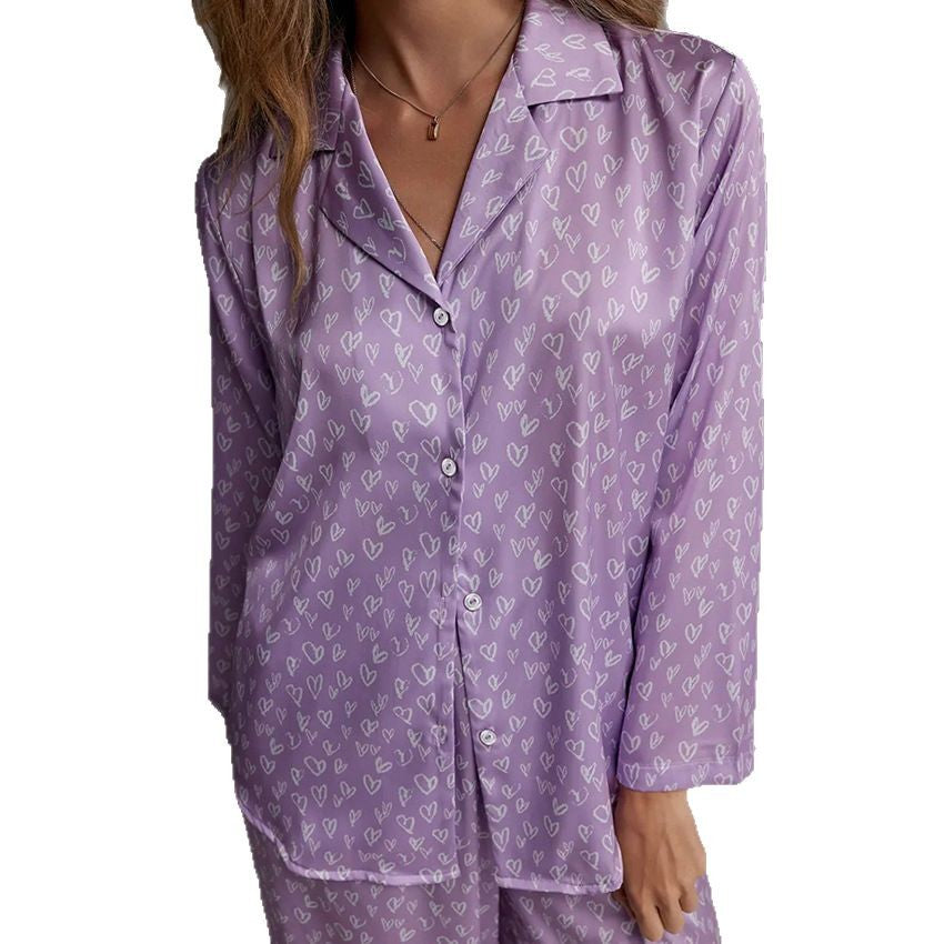 Elegant Long Sleeve Two-Piece Sleepwear Set