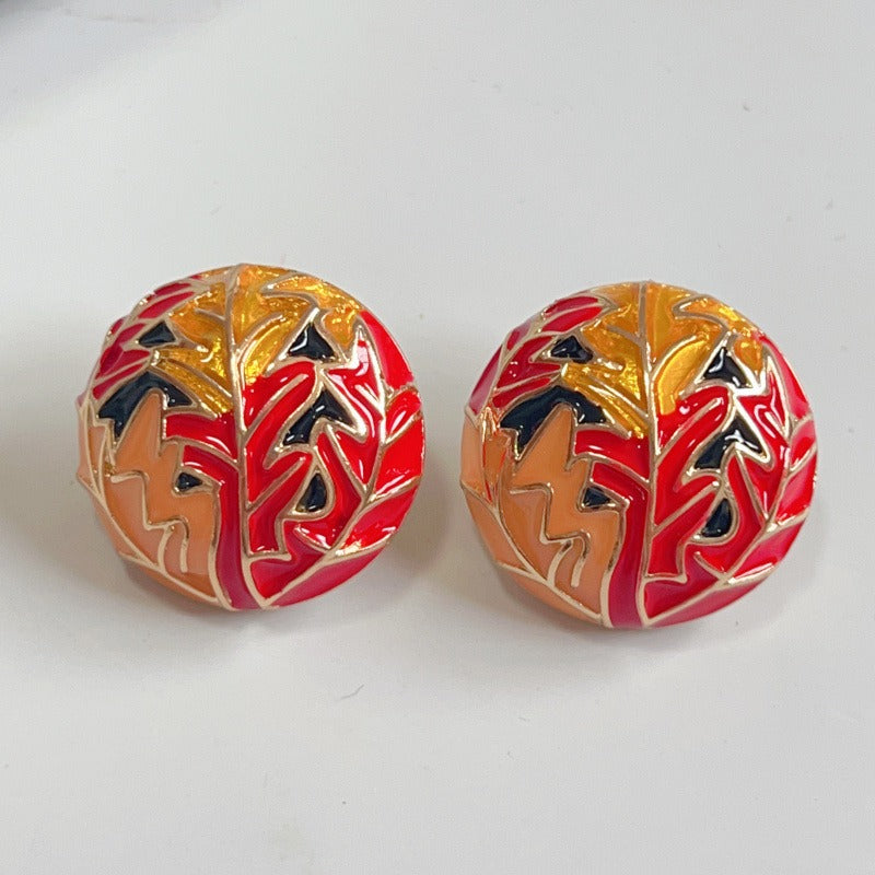 Round  four seasons style earrings
