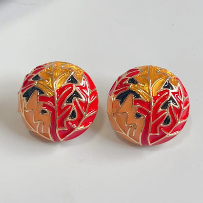 Round  four seasons style earrings