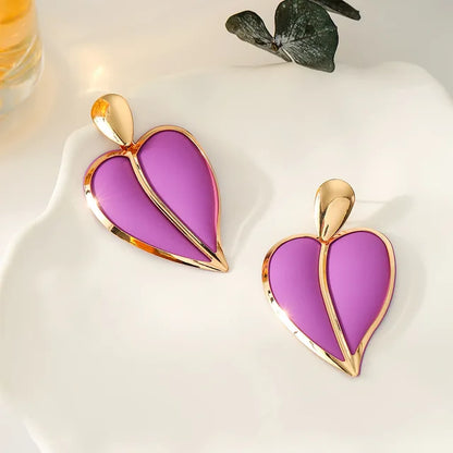 multi color leaf earrings