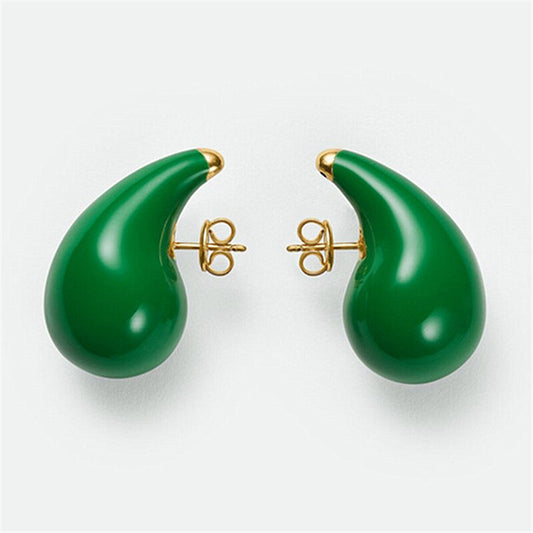 HUANZHI New Large Size Hollow Water Drop Earrings