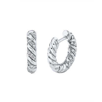 925 Sterling Silver Twist Hoop Earrings with Cubic Zircon – 18K Gold & Platinum Plated Trend Jewelry for Women