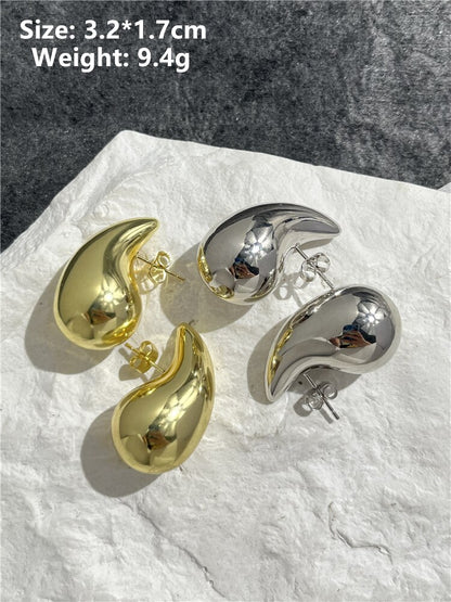 HUANZHI New Large Size Hollow Water Drop Earrings