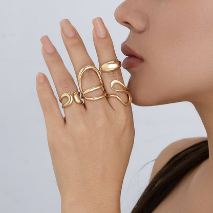 Molten Curve Open Metal Ring