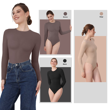 Double-Layer Sculpt Long Sleeve Bodysuit