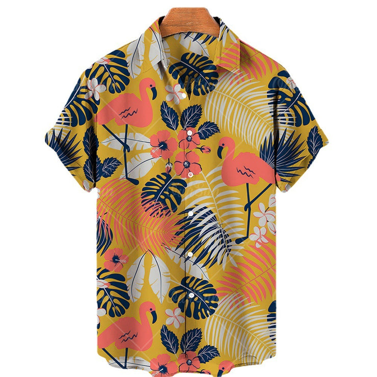 Summer Casual Printed Hawaiian Shirt Vacation Seaside Men