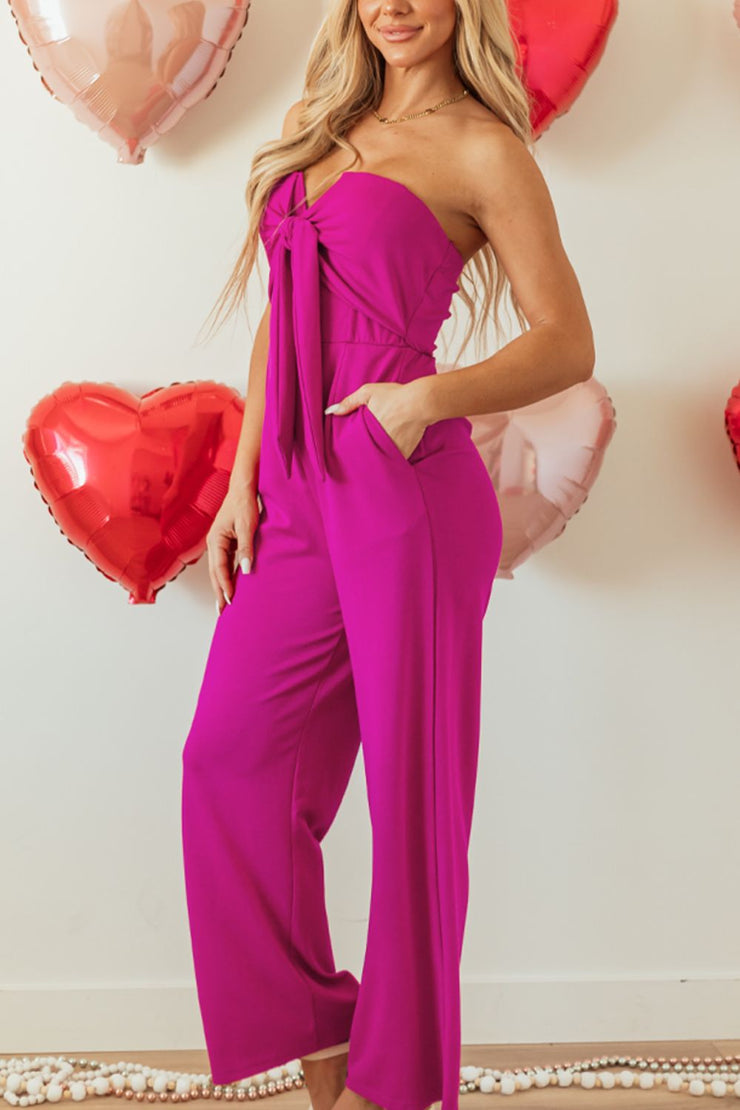 Tied Tube Wide Leg Jumpsuit