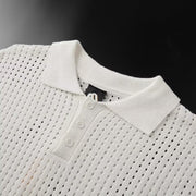 Men's Netted Short Sleeved Polo Shirt