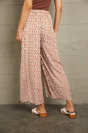 Polka Dot High Waist Wide Leg Pants with Pockets