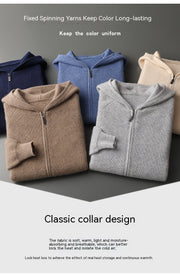 Men Pure Wool Zipper Hoodies