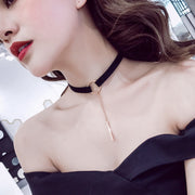 women Black collar clavicle necklace