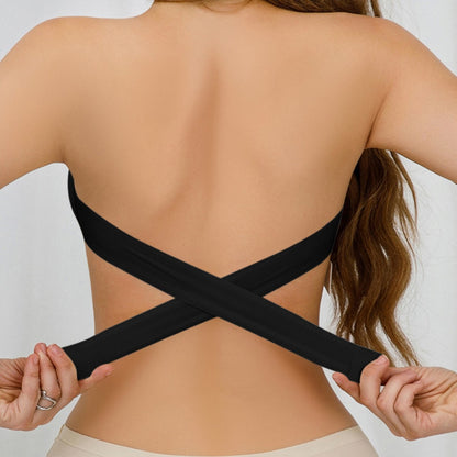 Women's Strapless Crossed  Buckle Bra