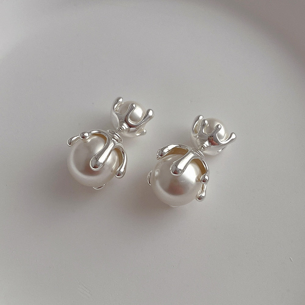 Bilandi High-Quality Simulated Pearl Stud Earrings – Copper Alloy