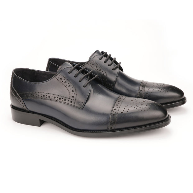 Leather Brogue Carved Dress Shoes Men