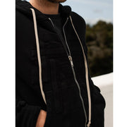 men Slim Woven Hoodie Sweater