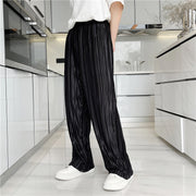 Fried Street Wind Pressure Pleated Pinstripe Casual Pants Men