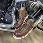 Retro Style Worker Boot Men's High-top Leather Boots