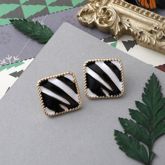 Enamel Stud Earrings
