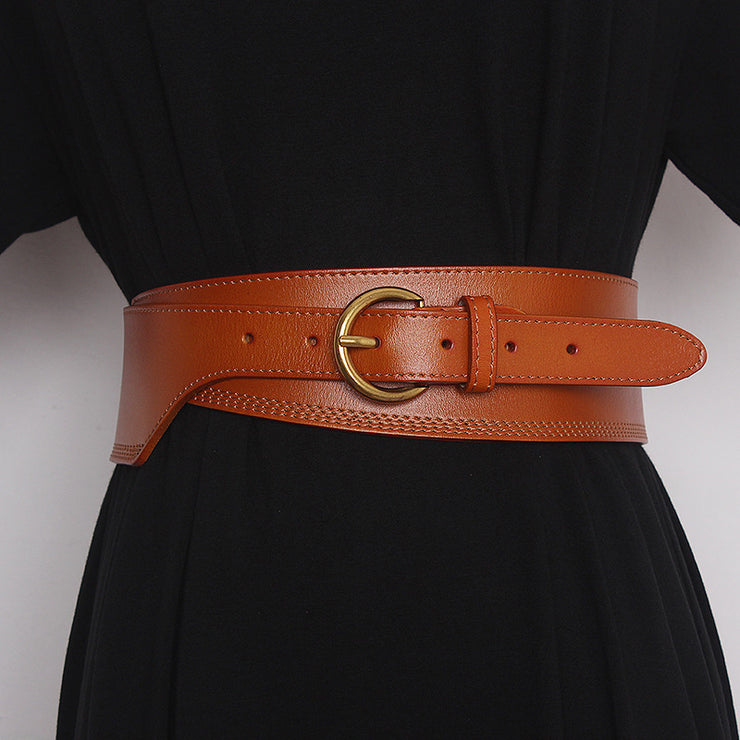 Woman Embossed Girdle Pin Buckle Belt