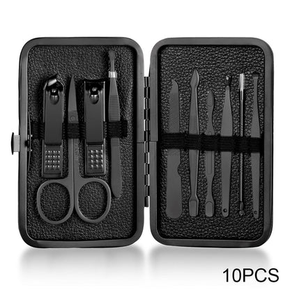 7/10/16/18 Pcs Manicure Cutters Nail Clipper Set Household Stainless Steel Ear Spoon Nail Clippers Pedicure Nail Scissors Tool