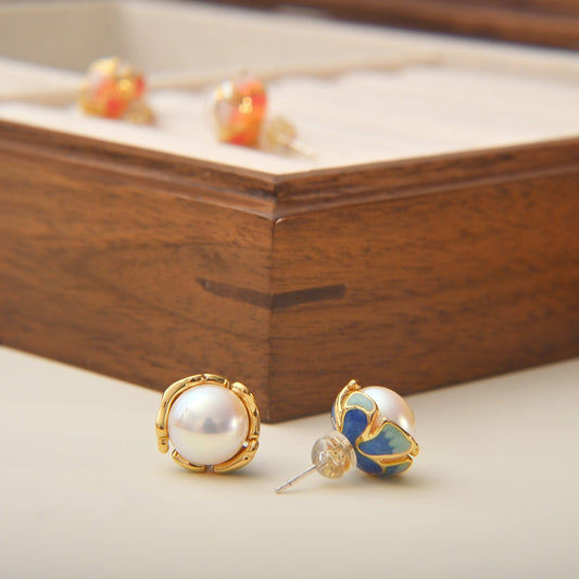 Pearl colorful earrings