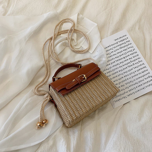 Top Handle women straw woven bag