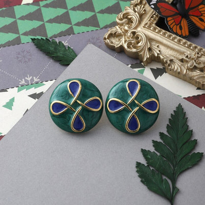 Enamel Stud Earrings