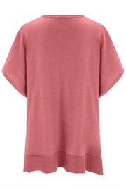 Slit V-Neck Half Sleeve Knit Top