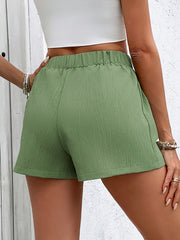 Perfee Tied Elastic Waist Shorts with Pockets