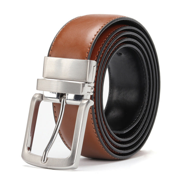 Men's rotating pin buckle belt