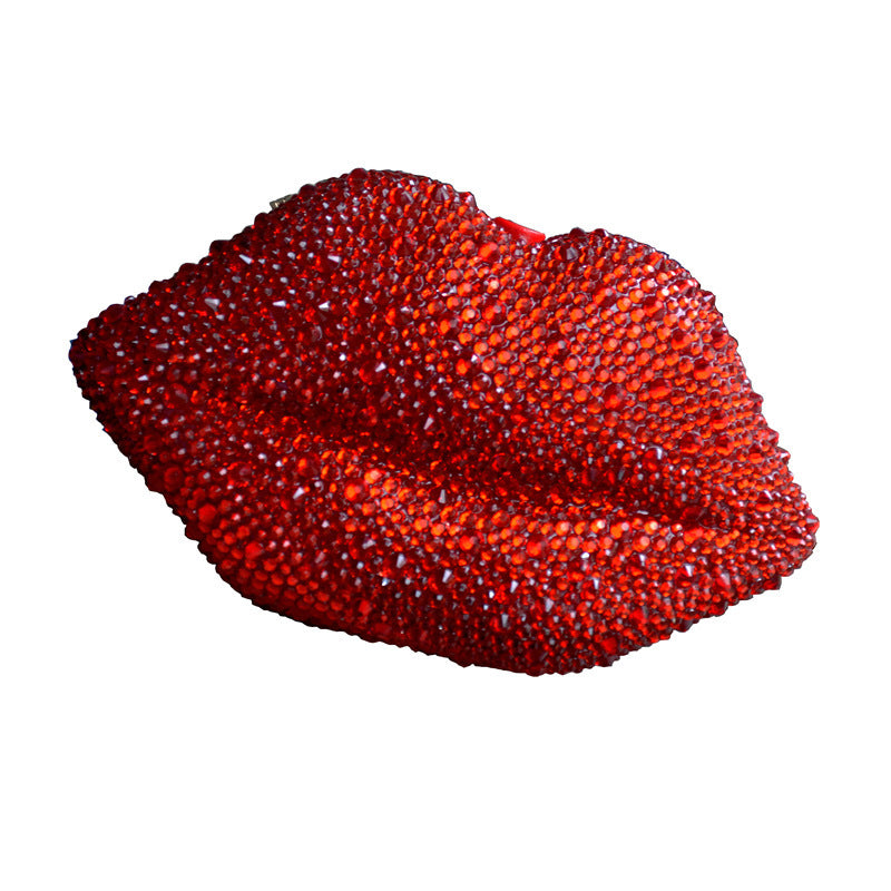 Rhinestone Lip Evening Bag Women