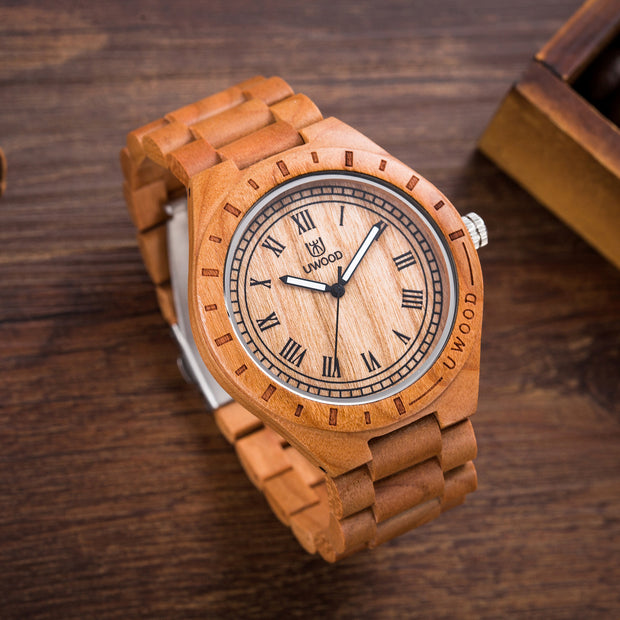 Wooden quartz watch