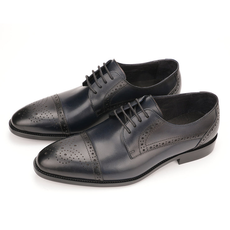 Leather Brogue Carved Dress Shoes Men