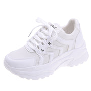 Women's white shoes with thick sole