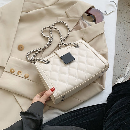 Black PU Leather Crossbody Bag For Women