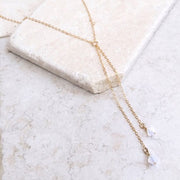 White pointed crystal necklace