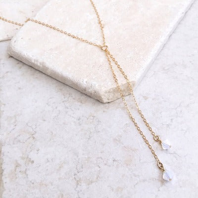 White pointed crystal necklace