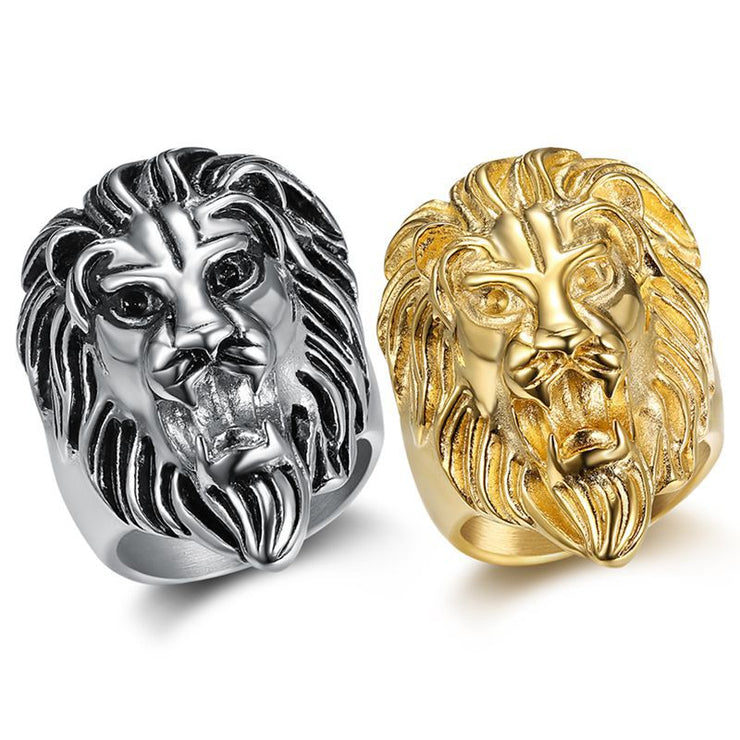 Fashion Titanium Steel Lion's Head Men's Ring