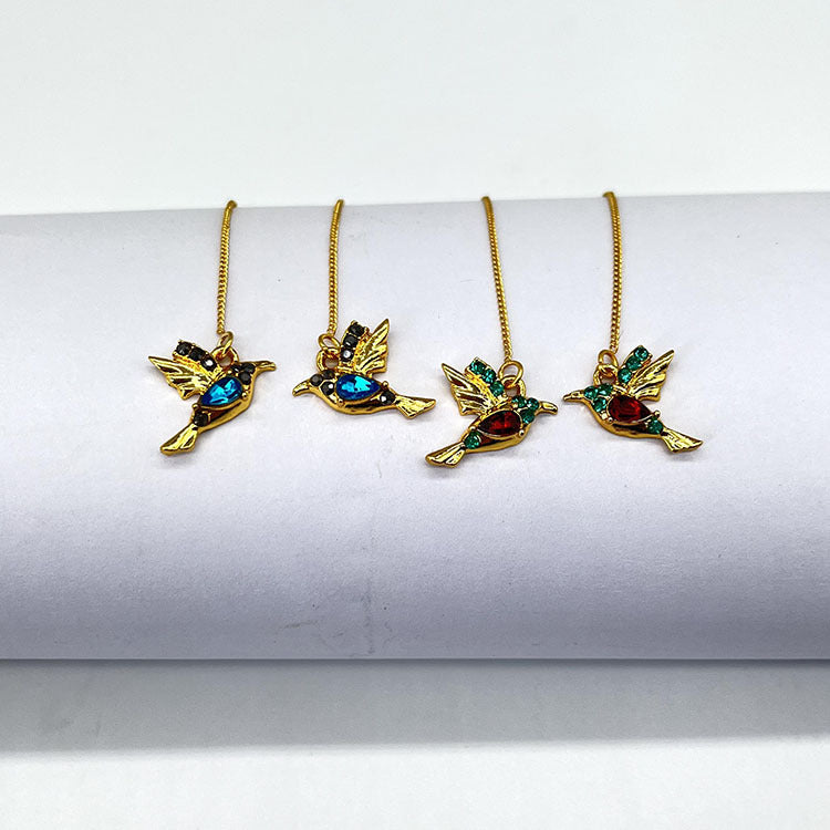 Zircon Hummingbird Winged Bird Earrings