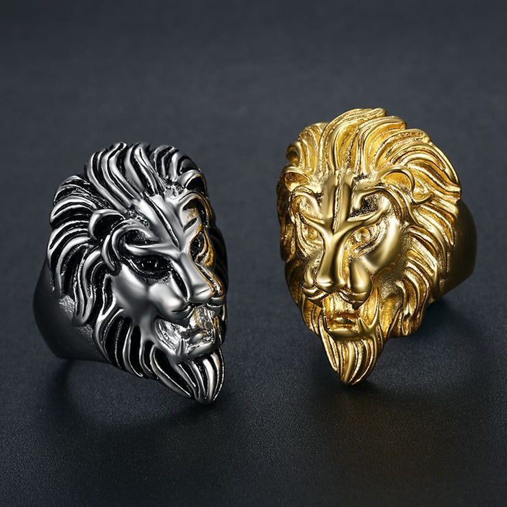 Fashion Titanium Steel Lion's Head Men's Ring