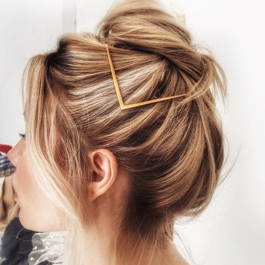 Geometric Alloy Flat-head Hairpin