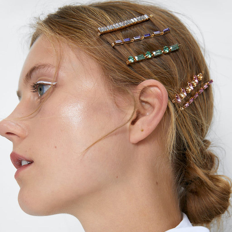 Women Colored Diamonds Hair pin