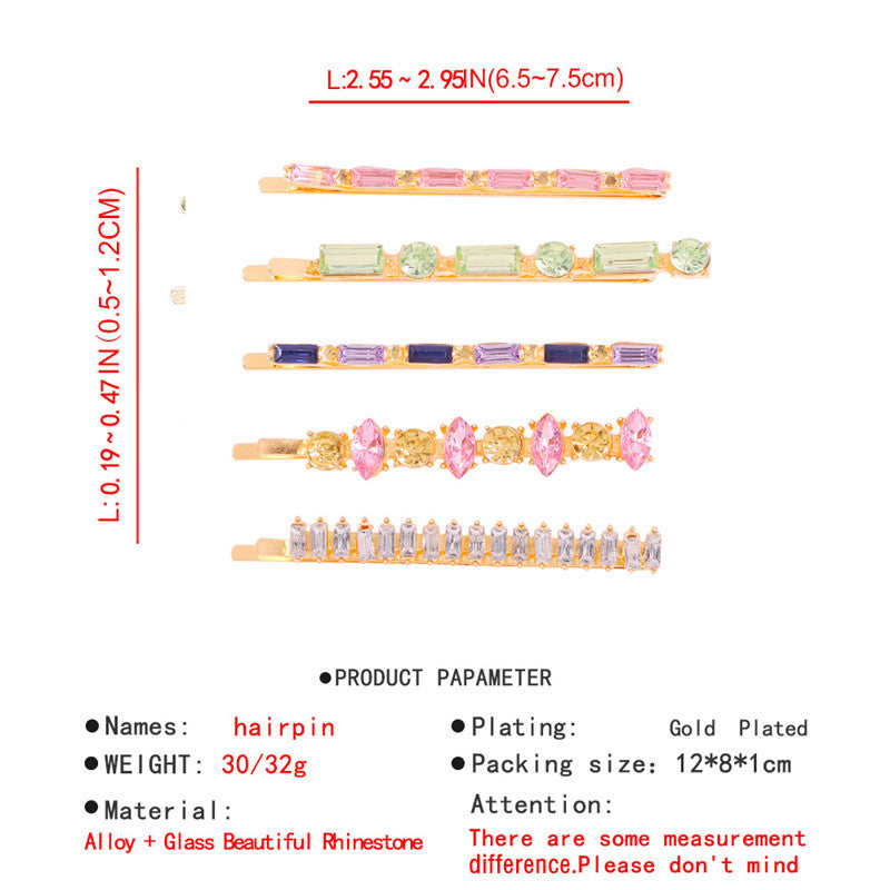 Women Colored Diamonds Hair pin