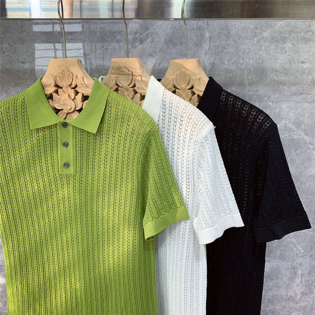 High-end Knitted Short-sleeved Polo Shirt