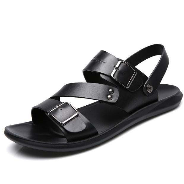 Men Leather Buckle Sandals